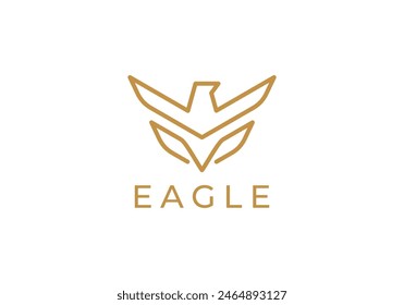 minimalist eagle line art logo vector design