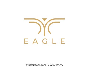 design de vetor de logotipo de arte de linha de águia minimalista