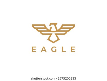 minimalist eagle line art logo vector design