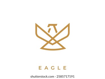 minimalist eagle line art logo vector design
