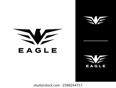 minimalist eagle line art logo vector design