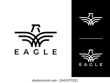 minimalist eagle line art logo vector design	
