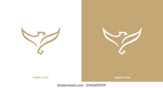 Diseño minimalista del logotipo del águila. Pájaro volador con estilo de contorno lineal. Logotipo de pájaro, icono, símbolo, Vector, Inspiración de diseño.