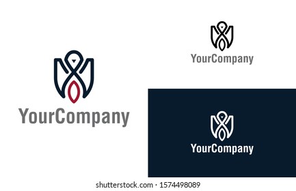 Minimalist eagle logo design template. Simple minimalist template graphic illustration. Creative vector emblem, for icon or design concept.