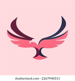 Minimalist eagle logo design template. Simple bird logo design. Eagle logo for branding