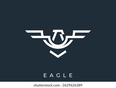 minimalist eagle logo. mascot Abstract hawk symbol vector design