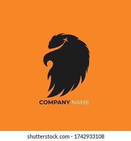 diseño minimalista de águila y logotipo de plano. logotipos de empresas de viajes, viajes turísticos, expediciones y productos de negocios
