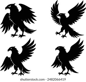 Minimalist eagle silhouette  logo vector illustration