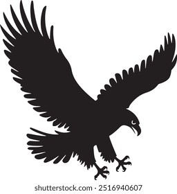 Minimalist Eagle Silhouette Vector Design with Smooth Edges