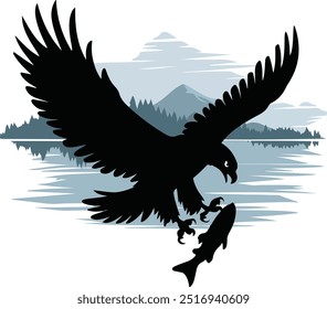 Minimalist Eagle Silhouette Vector Design with Smooth Edges