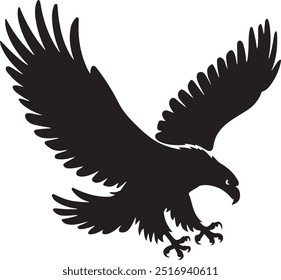 Minimalist Eagle Silhouette Vector Design with Smooth Edges