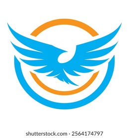 Minimalist Eagle silhouette vector Logo