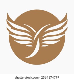 Minimalist Eagle silhouette vector Logo