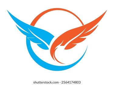 Minimalist Eagle silhouette vector Logo