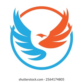 Minimalist Eagle silhouette vector Logo