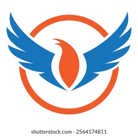 Minimalist Eagle silhouette vector Logo