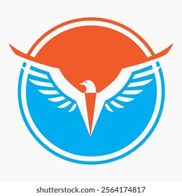 Minimalist Eagle silhouette vector Logo