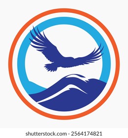 Minimalist Eagle silhouette vector Logo