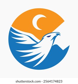 Minimalist Eagle silhouette vector Logo