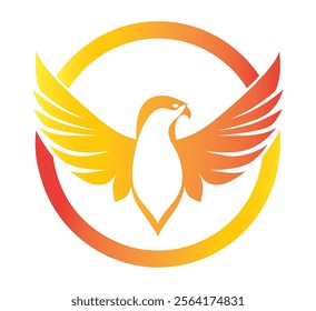 Minimalist Eagle silhouette vector Logo