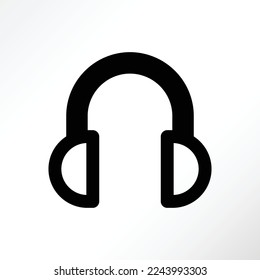 Minimalist earphone illustration or icon.