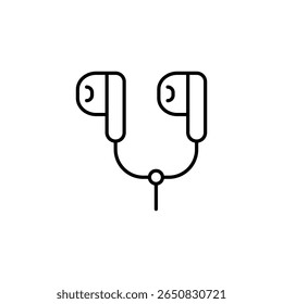 Minimalist Earphones Illustration For Personal Audio Enjoyment With Lines
