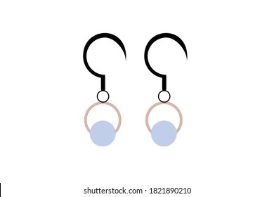 Minimalist Earring Design with Blue Beads
