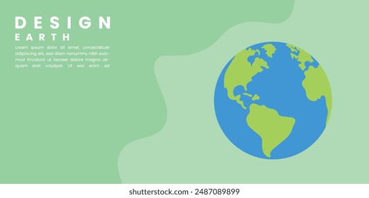 Minimalist earth banner set. Modern background vector illustration