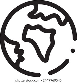 Minimalist Earth Outline Icon - Vector Illustration