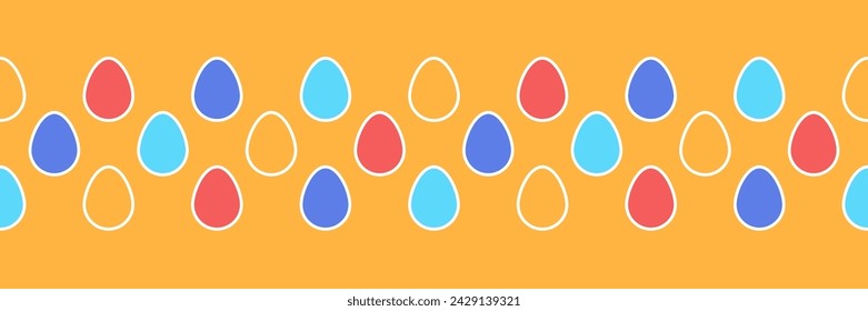 Minimalistisches Osterbanner mit bunten Eiern. Vektorgrafik
