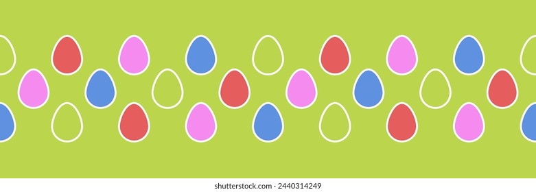 Minimalist Easter banner with colourful eggs. Vector illustration