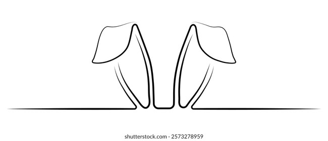 Minimalist Easter Bunny Ears Line Art – A sleek, modern design perfect for spring celebrations, Easter decor, greeting cards, branding, and more.