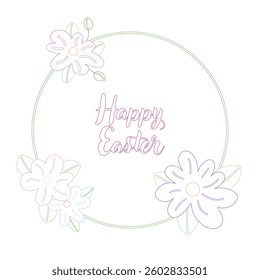 Minimalist Easter frame with floral outline design