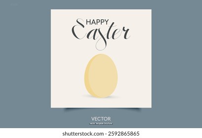 Minimalist Easter Greeting Card with Egg and Elegant Typography