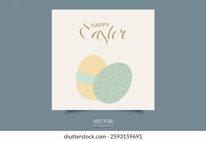 Minimalist Easter Greeting Card with Egg and Elegant Typography