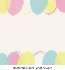Minimalist Easter pattern. Colourful hand painted eggs. Concept of a card, poster or banner. Vector illustration