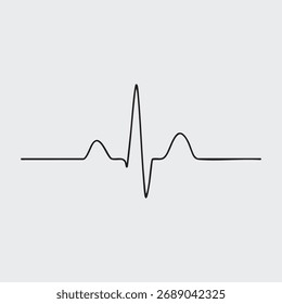 Minimalistisches EKG Waveform Icon - Black Line Art