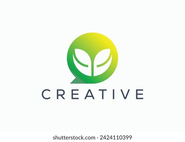 Minimalistische Design-Vektorgrafik-Logo-Design für Ökoplatten. Kreatives, modernes Chatlogo