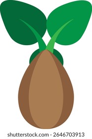 Minimalist eco nature icon set featuring leaves, sprouts, seeds, and green energy elements. Perfect for sustainability, farming, and environmental design needs.