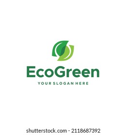 minimalist EcoGreen leaf leaves plants logo design