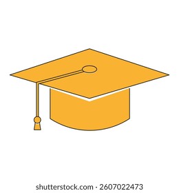 Minimalist education icon in outline and flat design. Perfect for certificates, diplomas, presentations, and learning materials. Vector. 