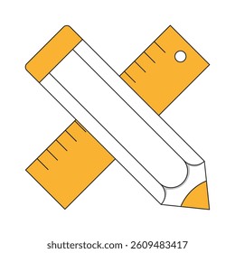 Minimalist education icon in outline and flat design. Perfect for certificates, diplomas, presentations, and learning materials. Vector. 