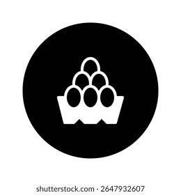 Minimalist egg icon in black circle creates a simple yet sophisticated food themed design illustration