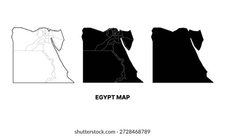 Ilustração minimalista do vetor do mapa do Egito
