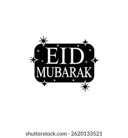 Minimalist Eid Mubarak Typography Greeting with vector design
