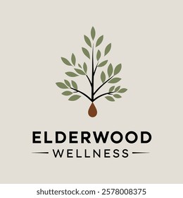 Minimalist Elderwood Wellness Logo Design