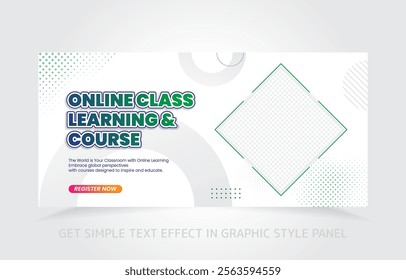 Minimalist e-learning banner template for showcasing educational content effectively.