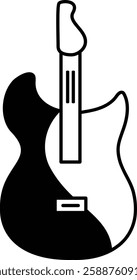 Minimalist Electric Guitar Icon Design