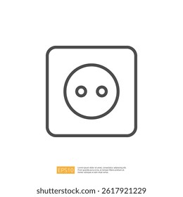 Minimalist Electric Socket Icon Design for Home Renovation and Modern Interior Improvement with Clean Lines and Simple Geometry