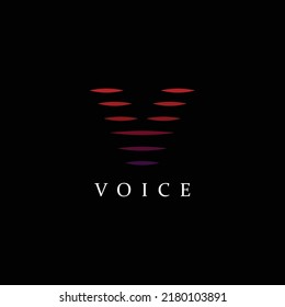 Minimalist and elegan Letter V Spectrum Voice Logo Design